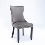 Chaise de salle à manger à dossier haut en velours beige/doré/gris/bleu, 1 personne