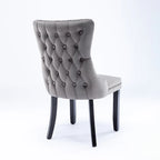 Chaise de salle à manger à dossier haut en velours beige/doré/gris/bleu, 1 personne
