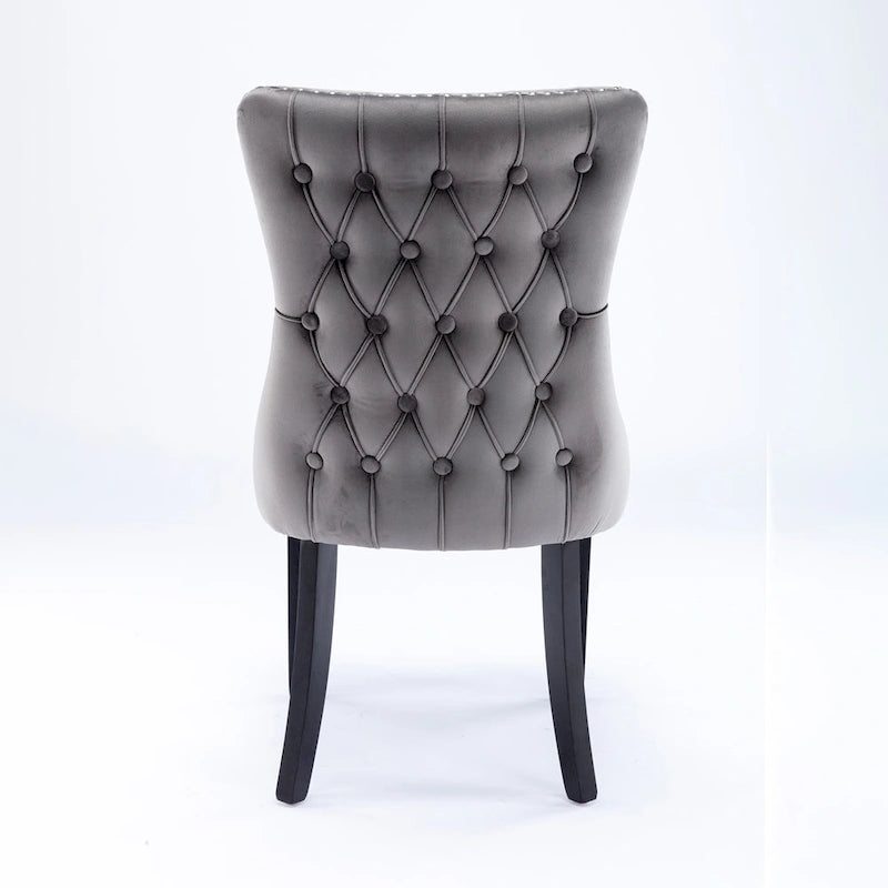 Chaise de salle à manger à dossier haut en velours beige/doré/gris/bleu, 1 personne