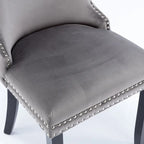 Chaise de salle à manger à dossier haut en velours beige/doré/gris/bleu, 1 personne