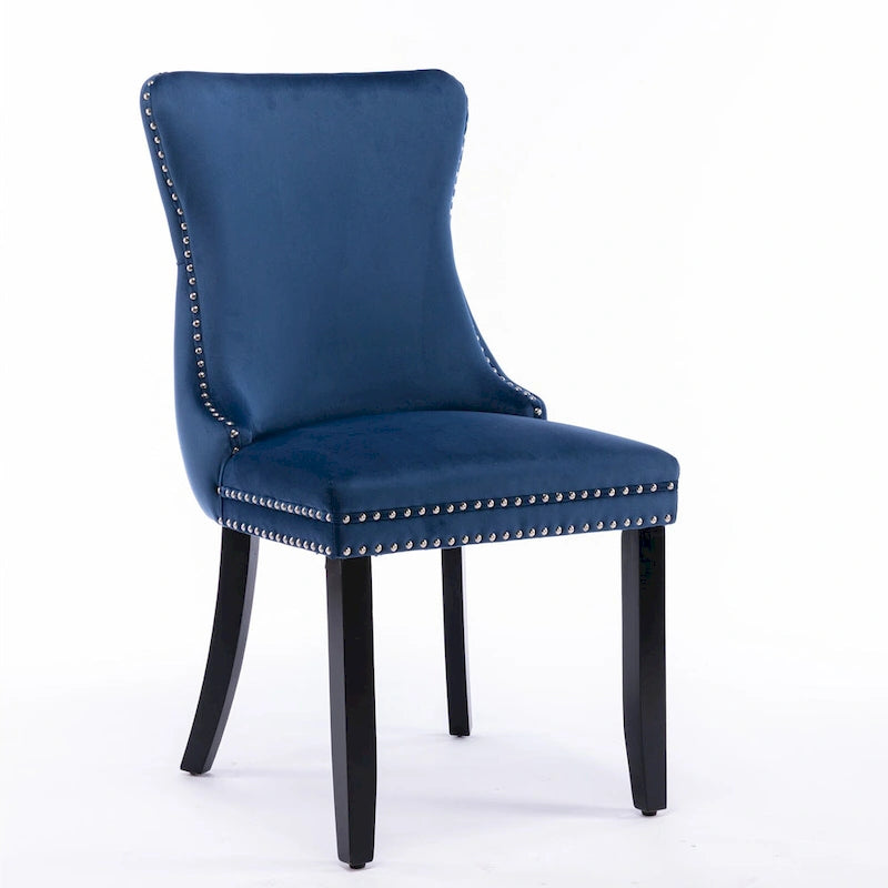 Chaise de salle à manger à dossier haut en velours beige/doré/gris/bleu, 1 personne