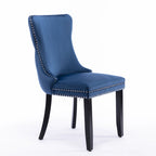 Chaise de salle à manger à dossier haut en velours beige/doré/gris/bleu, 1 personne