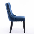 Chaise de salle à manger à dossier haut en velours beige/doré/gris/bleu, 1 personne