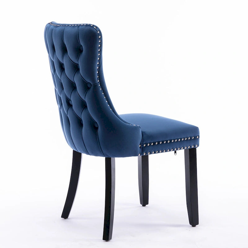 Chaise de salle à manger à dossier haut en velours beige/doré/gris/bleu, 1 personne