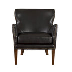 Fauteuil d'appoint haut de gamme en similicuir bleu nuit / marron selle / marron foncé, 1 personne