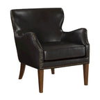 Fauteuil d'appoint haut de gamme en similicuir bleu nuit / marron selle / marron foncé, 1 personne