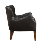 Fauteuil d'appoint haut de gamme en similicuir bleu nuit / marron selle / marron foncé, 1 personne