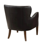 Fauteuil d'appoint haut de gamme en similicuir bleu nuit / marron selle / marron foncé, 1 personne