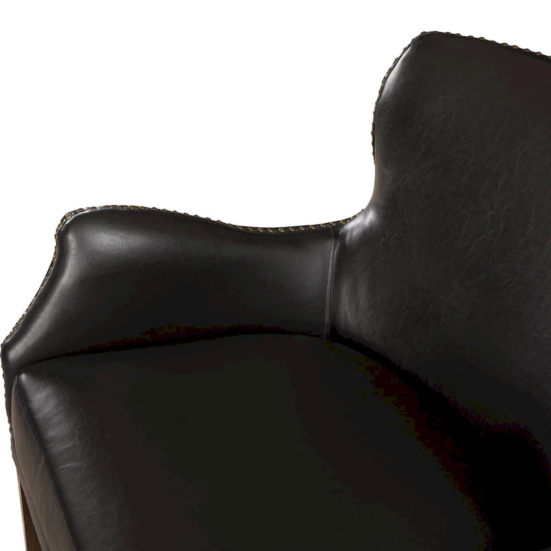 Fauteuil d'appoint haut de gamme en similicuir bleu nuit / marron selle / marron foncé, 1 personne