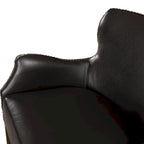 Fauteuil d'appoint haut de gamme en similicuir bleu nuit / marron selle / marron foncé, 1 personne