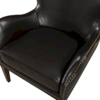 Fauteuil d'appoint haut de gamme en similicuir bleu nuit / marron selle / marron foncé, 1 personne