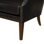 Fauteuil d'appoint haut de gamme en similicuir bleu nuit / marron selle / marron foncé, 1 personne