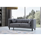  Vivian Classic Velvet Kittleson Nailhead Chesterfield Sofa