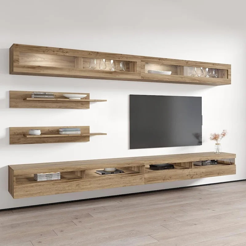 Ensemble de meuble TV flottant mural moderne I2 35