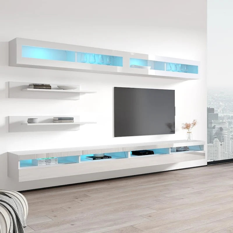 Ensemble de meuble TV flottant mural moderne I2 35