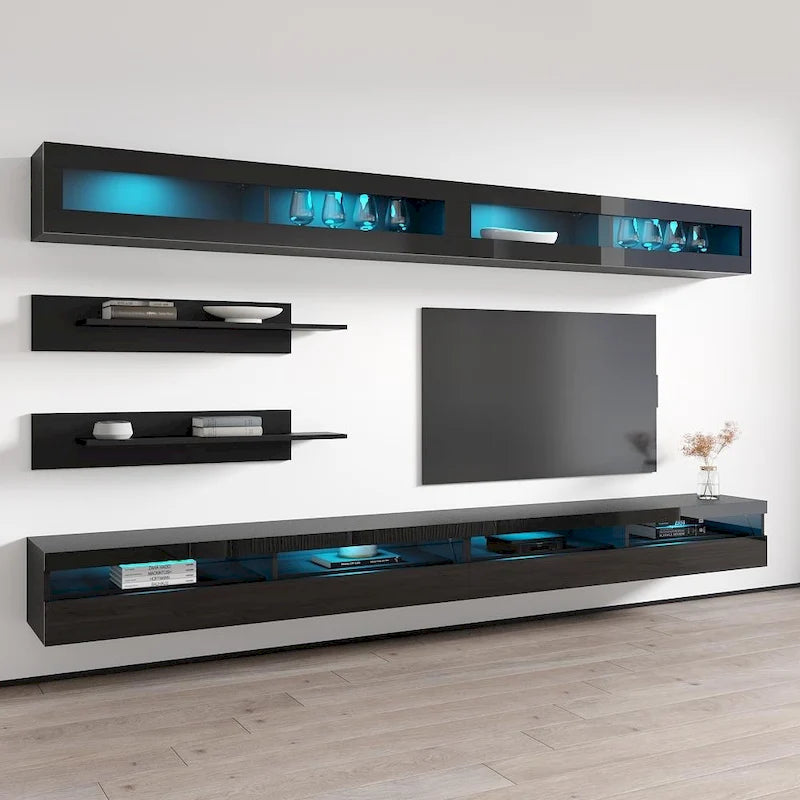 Ensemble de meuble TV flottant mural moderne I2 35