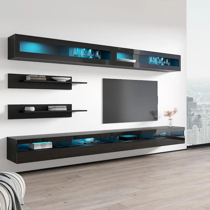Ensemble de meuble TV flottant mural moderne I2 35
