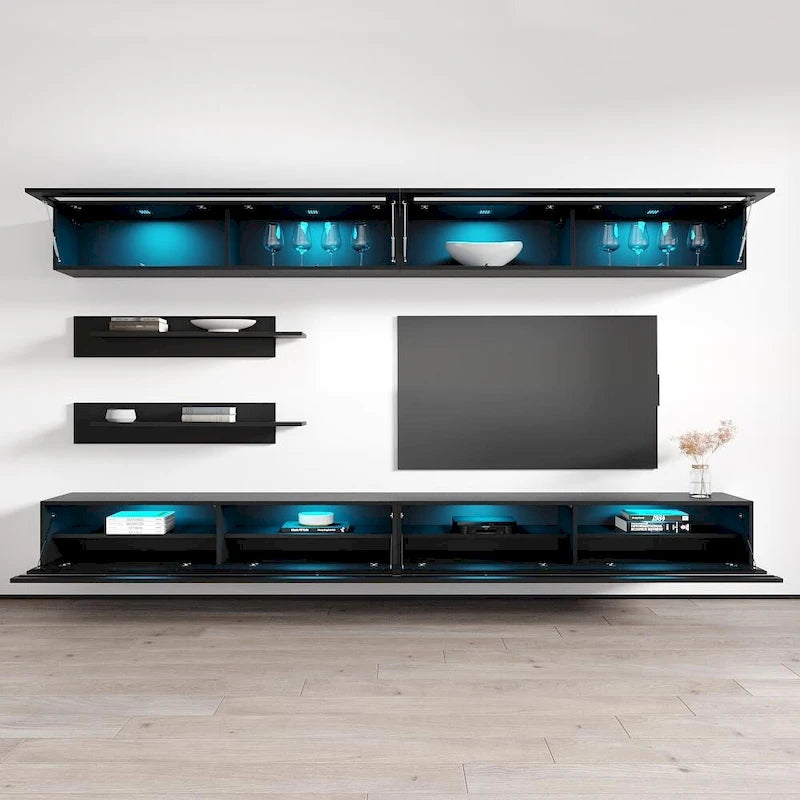 Ensemble de meuble TV flottant mural moderne I2 35