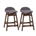 Chaise de comptoir de 24 pouces en noyer satiné (ensemble de 2)