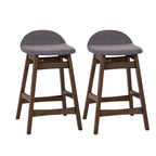 Chaise de comptoir de 24 pouces en noyer satiné (ensemble de 2)