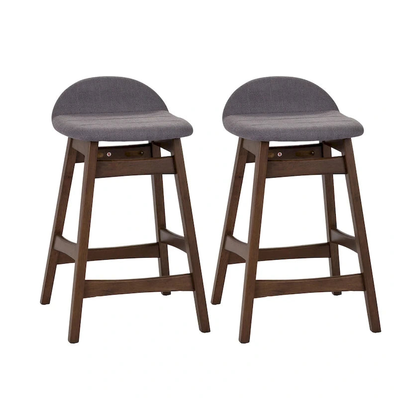  Satin Walnut 24 Inch Counter Chair (Set of 2)