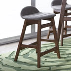 Chaise de comptoir de 24 pouces en noyer satiné (ensemble de 2)
