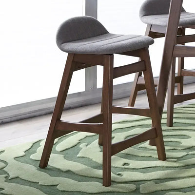 Chaise de comptoir de 24 pouces en noyer satiné (ensemble de 2)