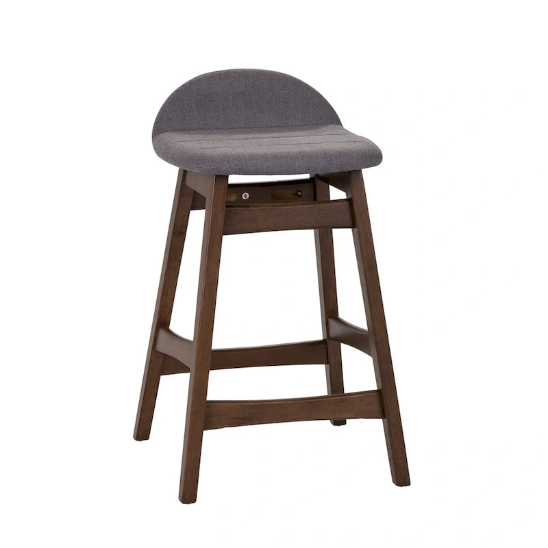 Chaise de comptoir de 24 pouces en noyer satiné (ensemble de 2)