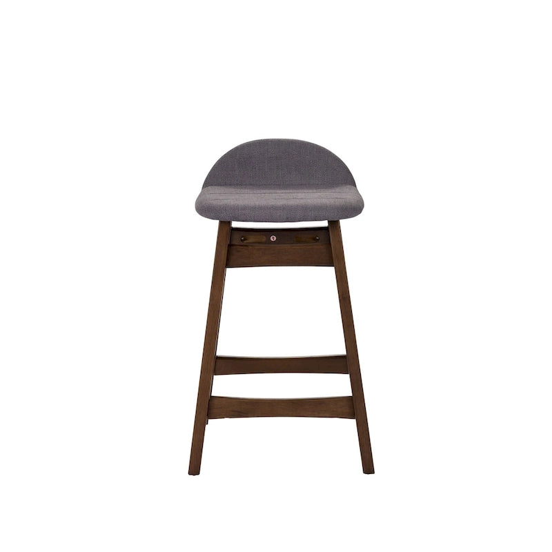 Chaise de comptoir de 24 pouces en noyer satiné (ensemble de 2)