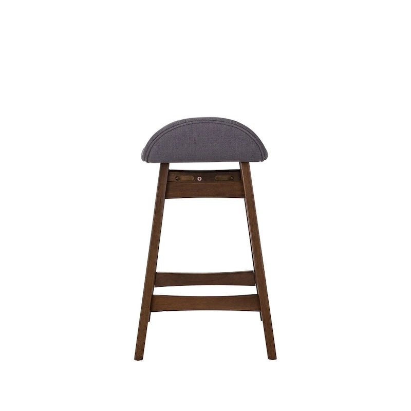 Chaise de comptoir de 24 pouces en noyer satiné (ensemble de 2)