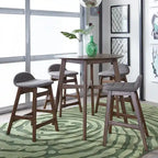 Chaise de comptoir de 24 pouces en noyer satiné (ensemble de 2)