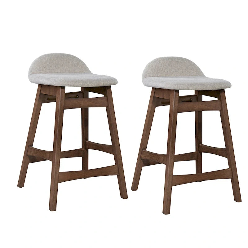 Chaise de comptoir de 24 pouces en noyer satiné (ensemble de 2)