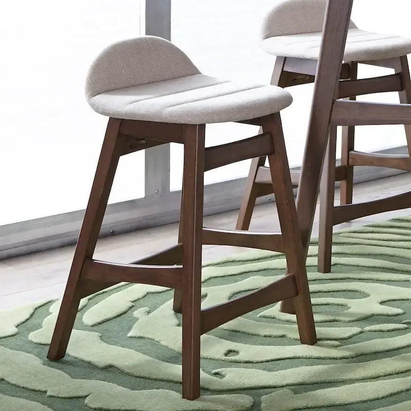 Chaise de comptoir de 24 pouces en noyer satiné (ensemble de 2)