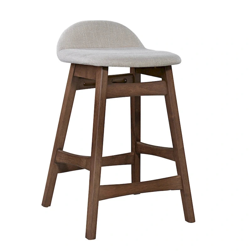 Chaise de comptoir de 24 pouces en noyer satiné (ensemble de 2)