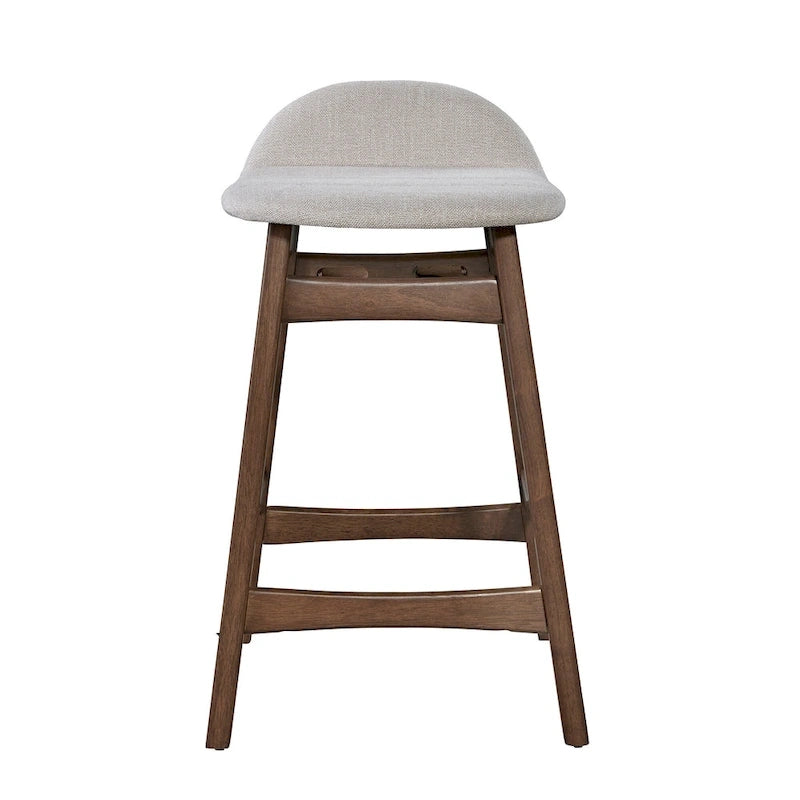 Chaise de comptoir de 24 pouces en noyer satiné (ensemble de 2)