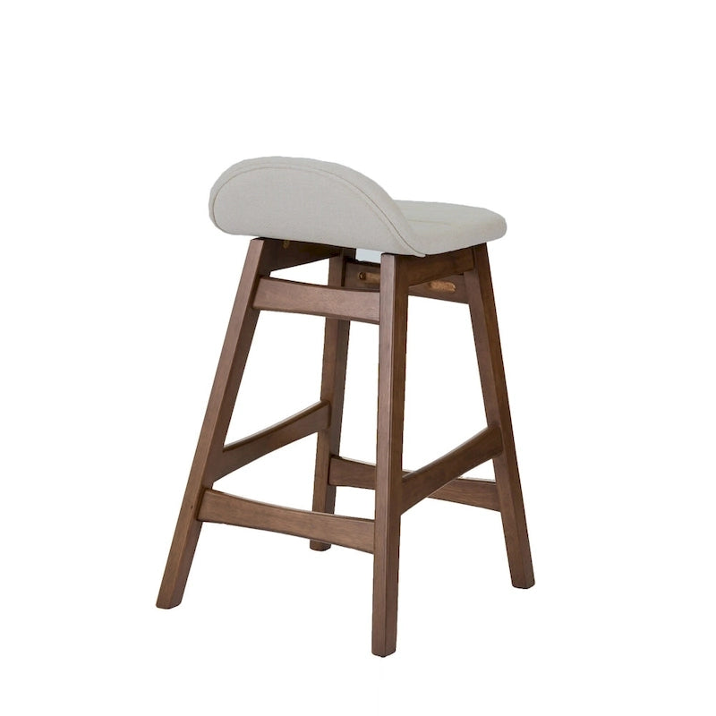 Chaise de comptoir de 24 pouces en noyer satiné (ensemble de 2)
