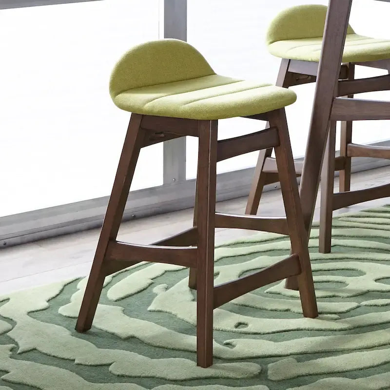 Chaise de comptoir de 24 pouces en noyer satiné (ensemble de 2)
