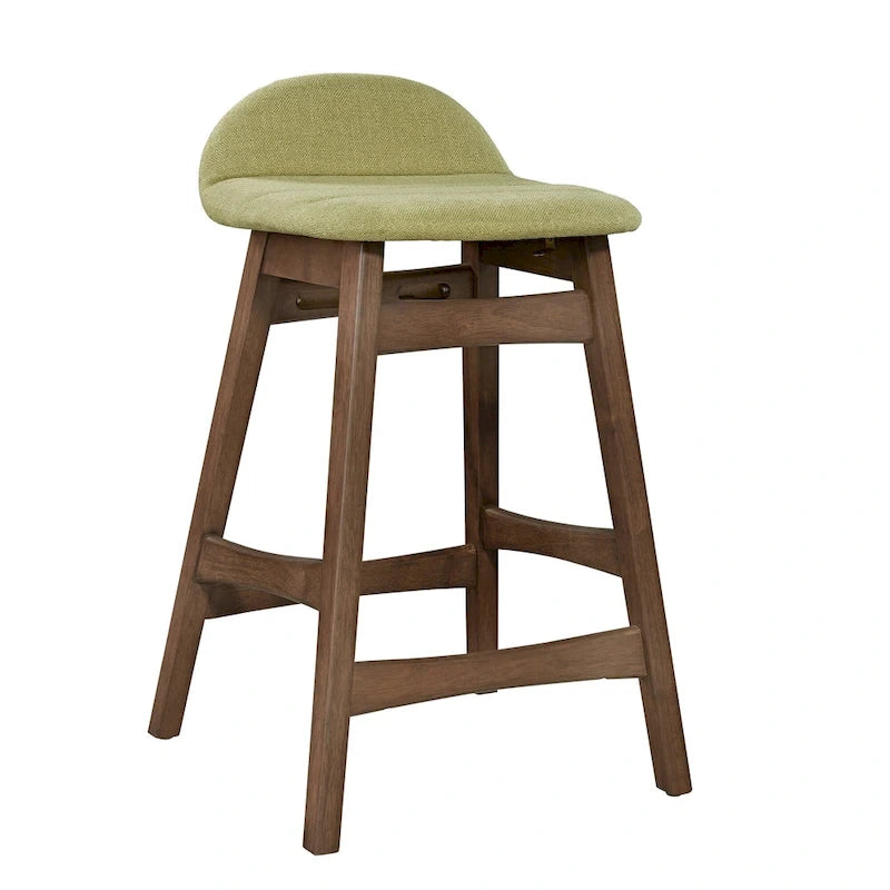 Chaise de comptoir de 24 pouces en noyer satiné (ensemble de 2)