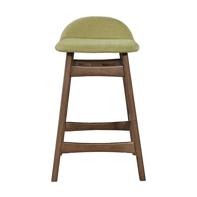Chaise de comptoir de 24 pouces en noyer satiné (ensemble de 2)