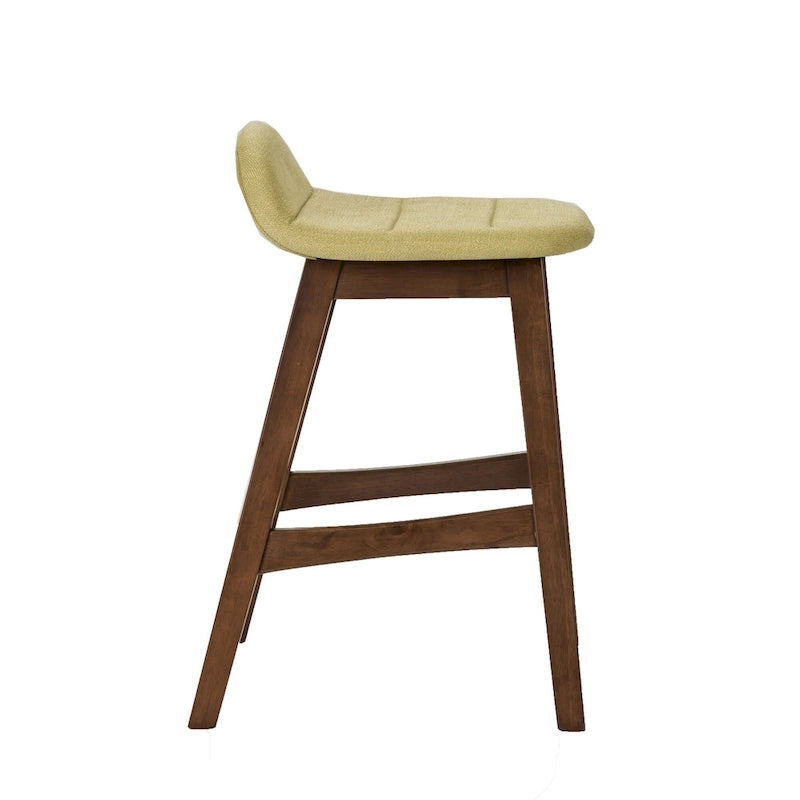 Chaise de comptoir de 24 pouces en noyer satiné (ensemble de 2)