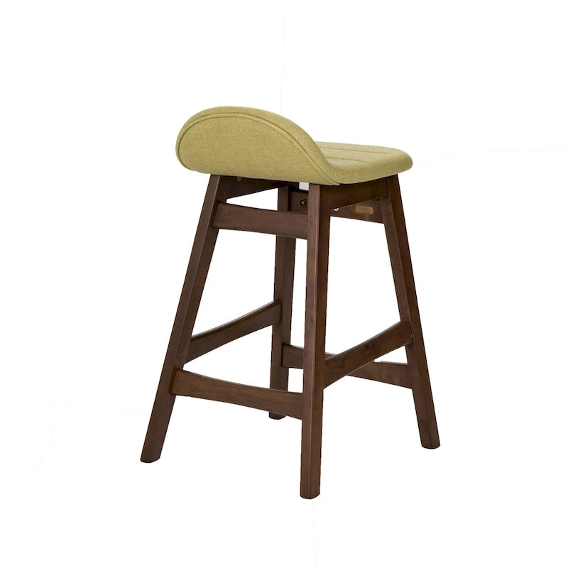 Chaise de comptoir de 24 pouces en noyer satiné (ensemble de 2)