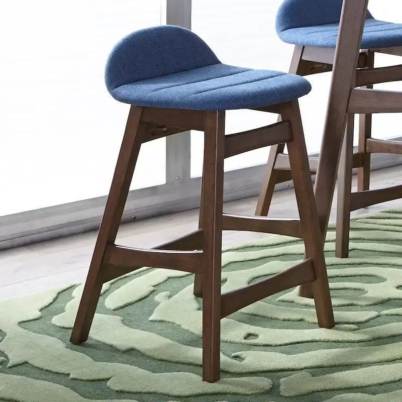 Chaise de comptoir de 24 pouces en noyer satiné (ensemble de 2)