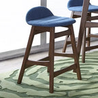 Chaise de comptoir de 24 pouces en noyer satiné (ensemble de 2)