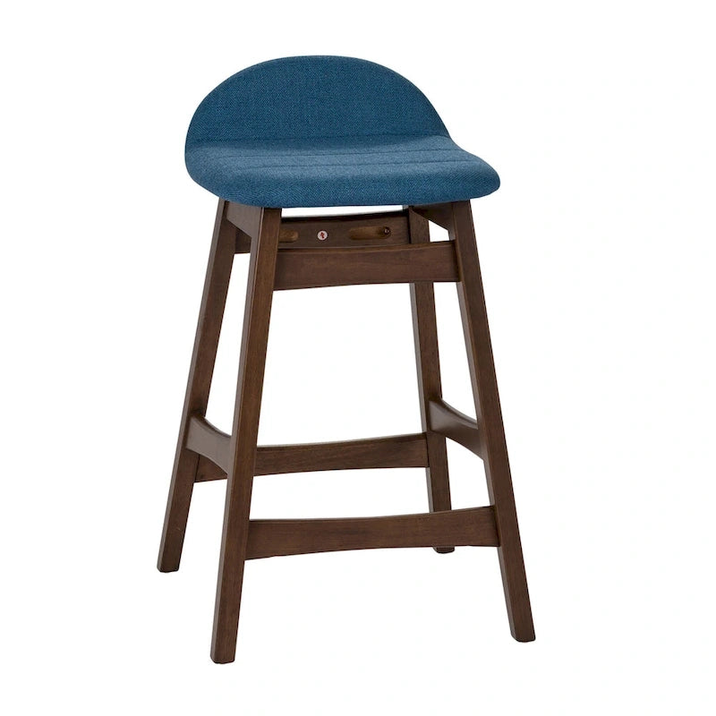 Chaise de comptoir de 24 pouces en noyer satiné (ensemble de 2)