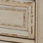 Commode de style vintage à 5 tiroirs, blanc antique