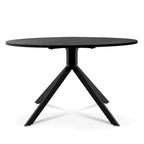 Table à manger ronde noire, 109 cm de diamètre, 4-5 places