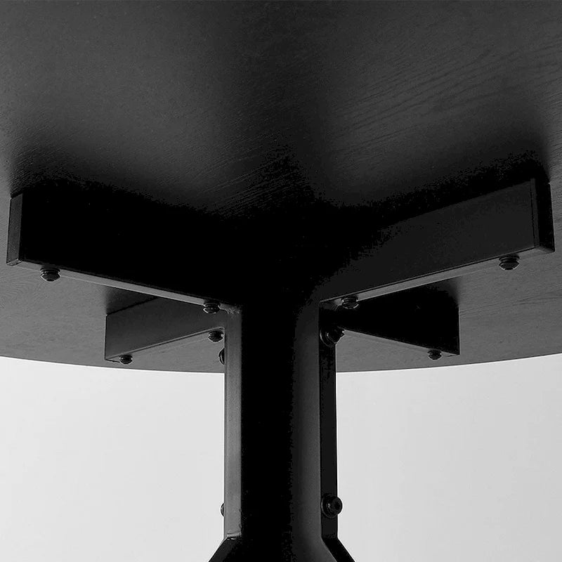 Table à manger ronde noire, 109 cm de diamètre, 4-5 places