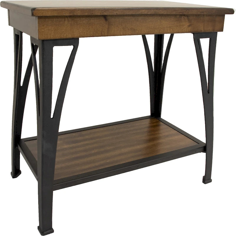  Osman Copper Finish 1-shelf Chairside Table