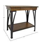 Table d'appoint à 1 étagère, finition cuivre