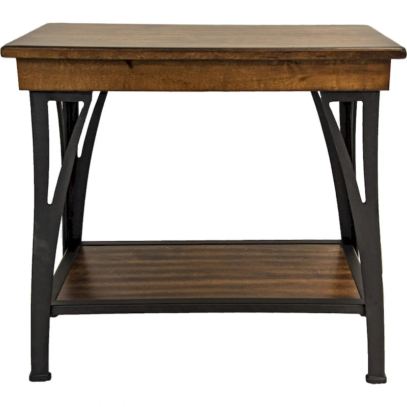 Table d'appoint à 1 étagère, finition cuivre